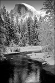 Half Dome in Winter B&W